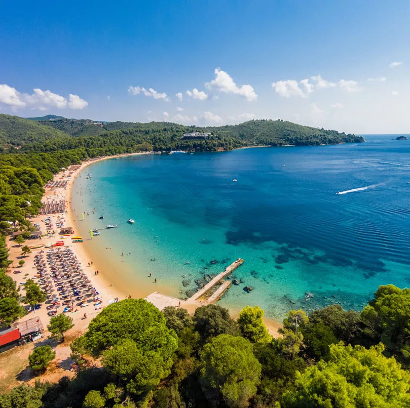 Koukounaries Beach in Skiathos Island