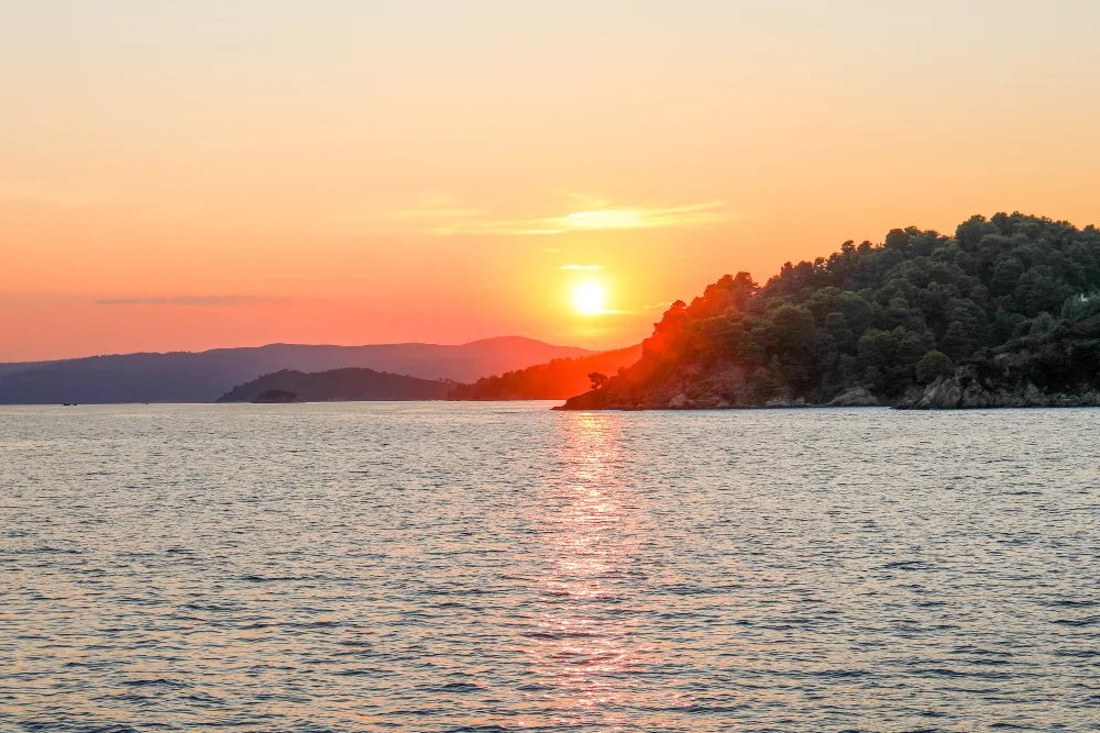 Sunset view in Skiathos Island